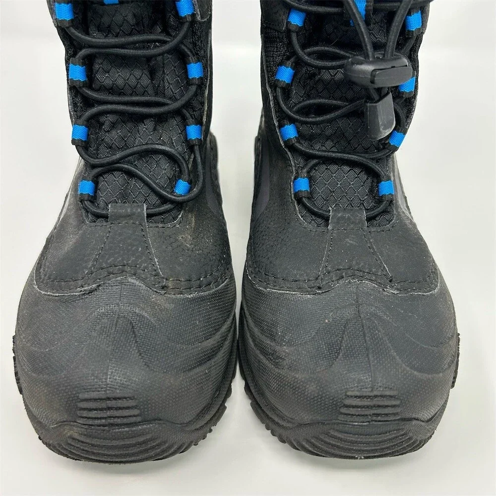 Columbia Bugaboot Plus IV Youth Snow Boots Waterproof Insulated Black/Blue 4
